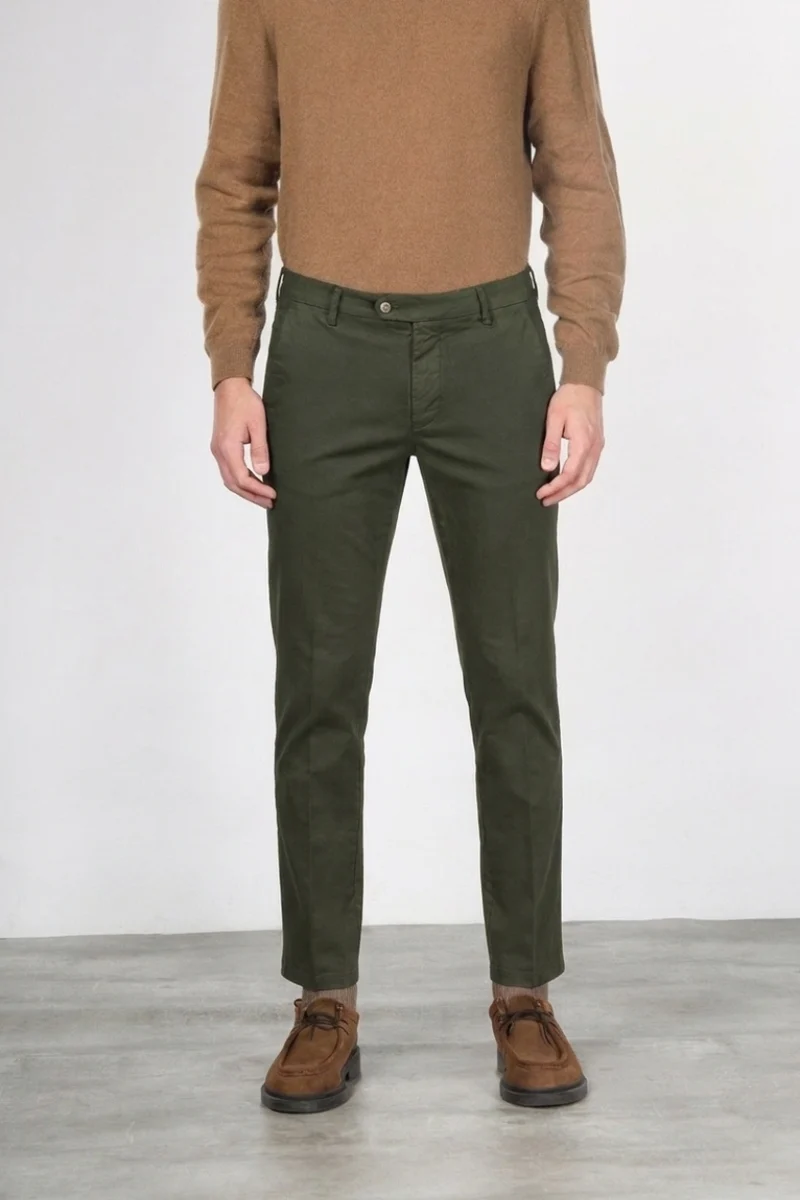 Torino Flex pantalon chino homme en satin slim fit ①