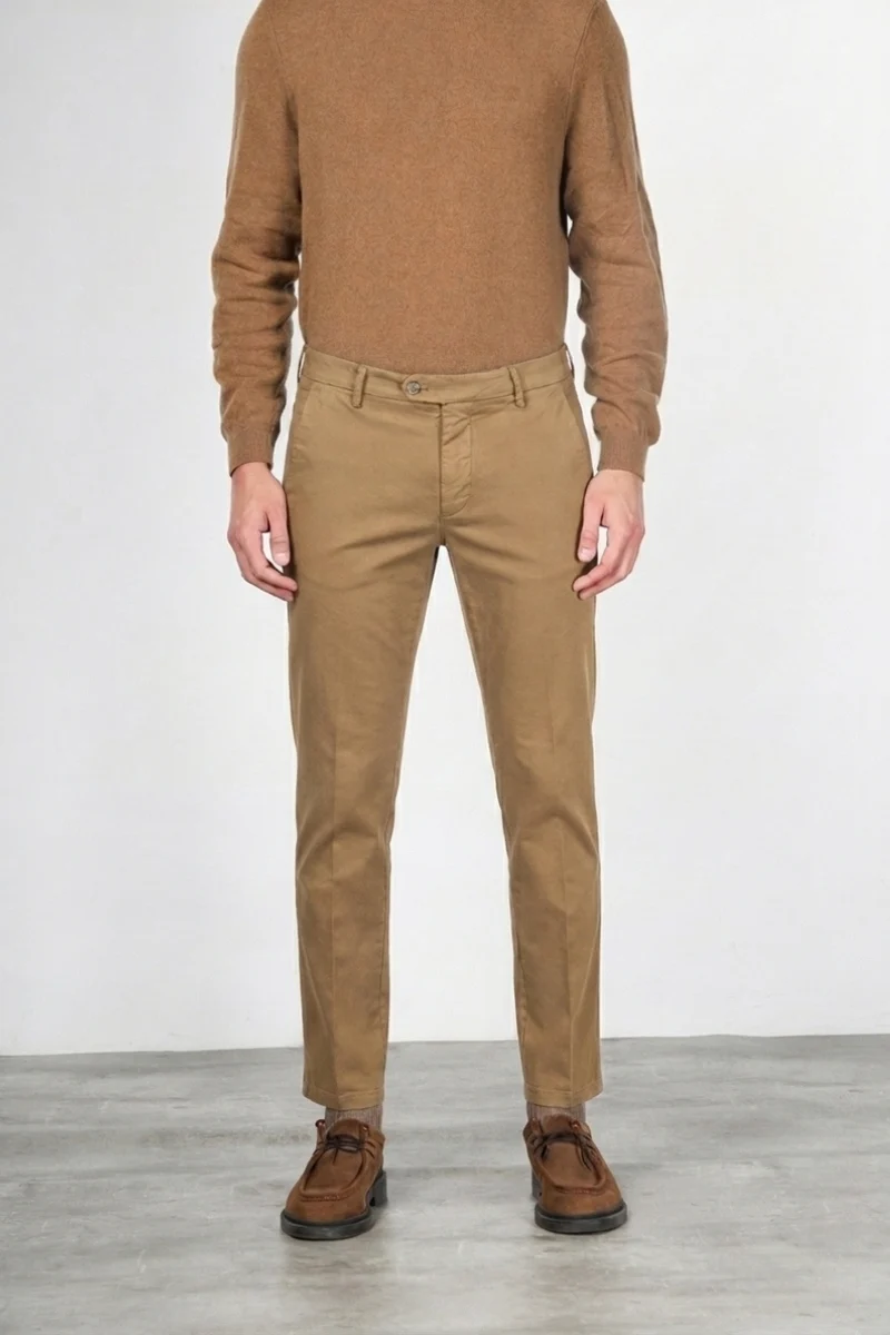 Torino Flex pantalon chino homme en satin slim fit ①
