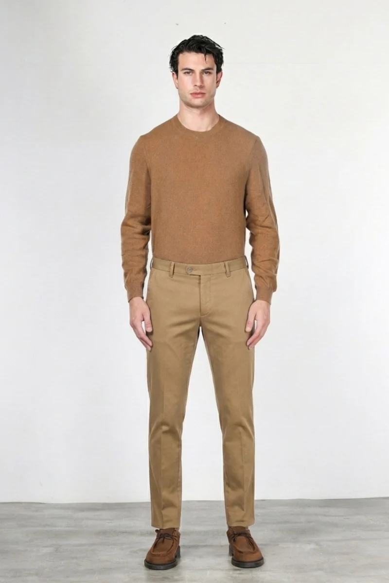 Torino Flex pantalon chino homme en satin slim fit ①