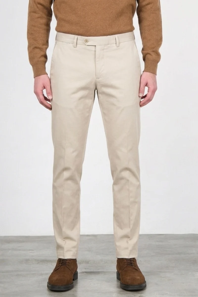 Torino Flex pantalon chino homme en satin slim fit ①