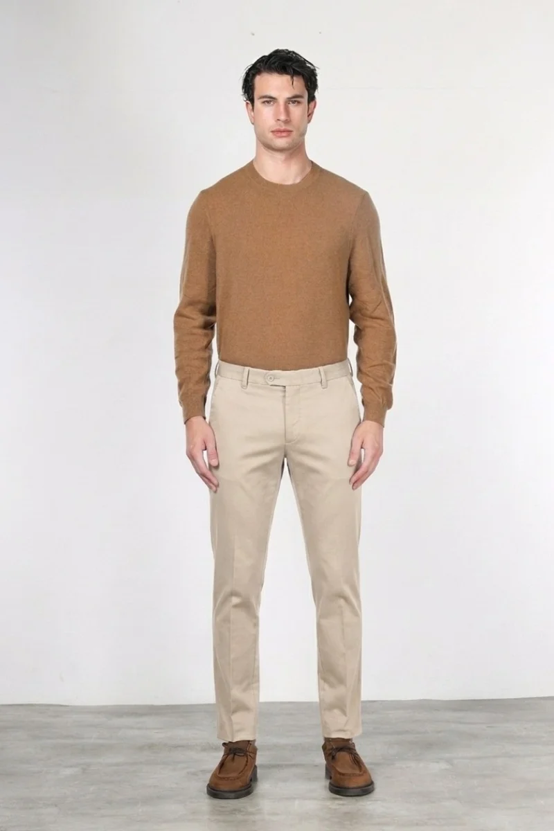 Torino Flex pantalon chino homme en satin slim fit ①