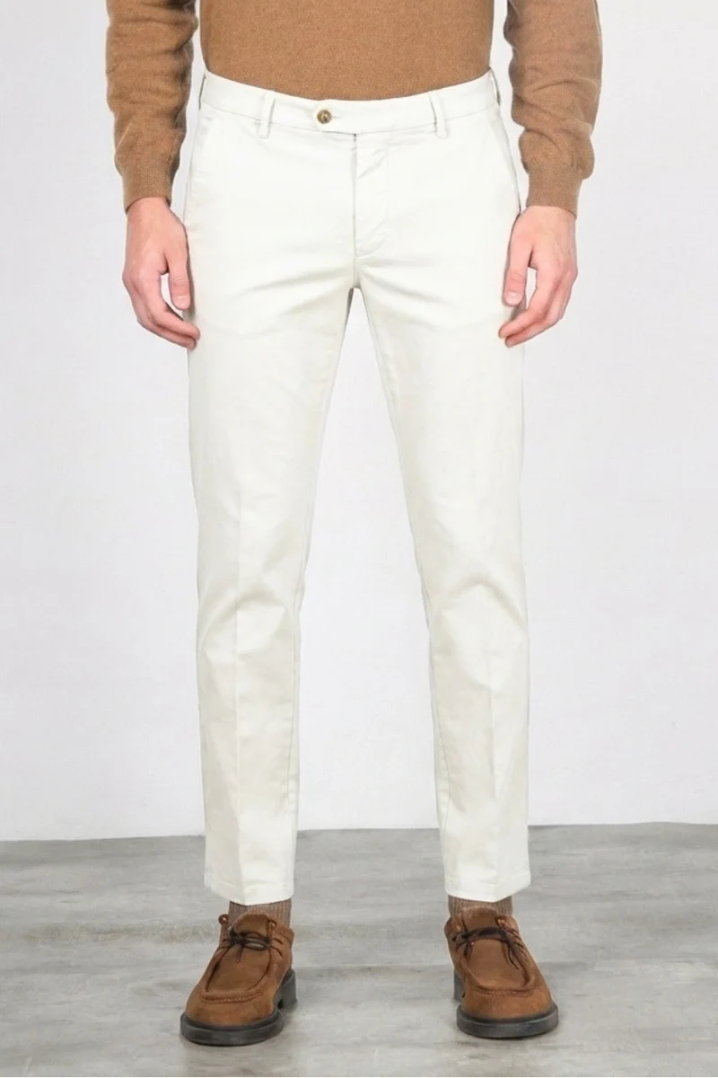 Torino Flex pantalon chino homme en satin slim fit ①