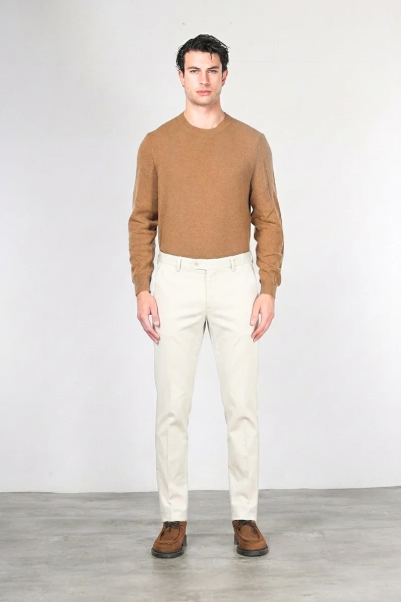 Torino Flex pantalon chino homme en satin slim fit ①