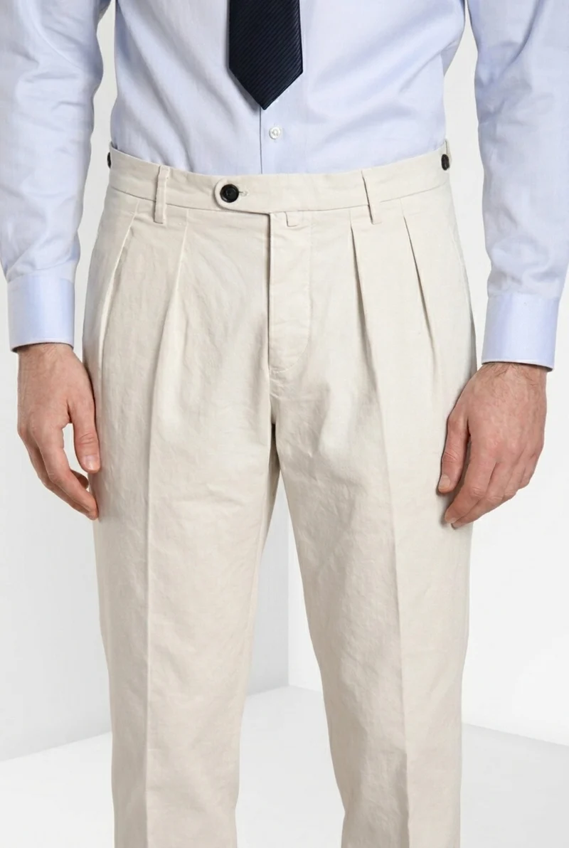 Don Johnson 2 Pinces pantalon chino homme en bull carrot fit
