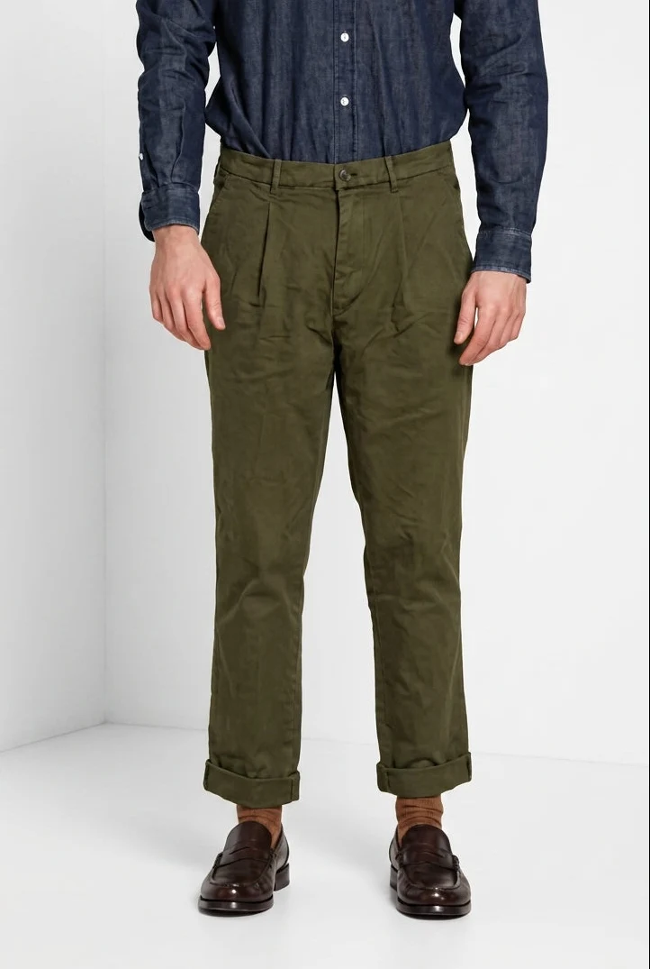Pinces pantalon chino homme en gabardine relaxed fit