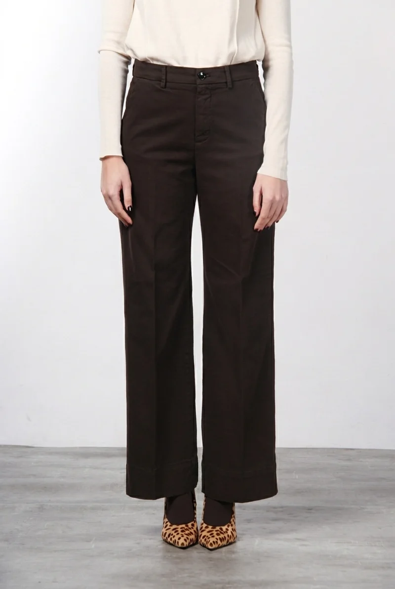 New York Studio pantalon chino femme en satin, straight fit