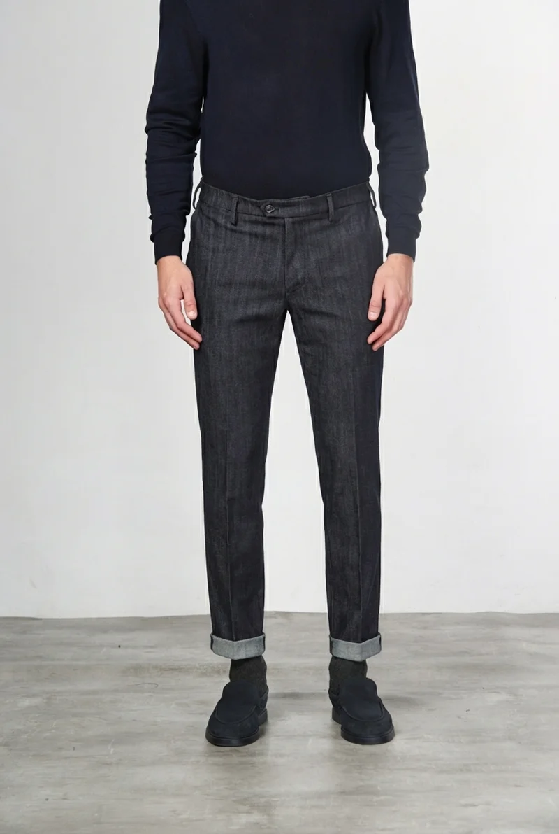 New York pantalon chino homme en denim stretch, regular fit