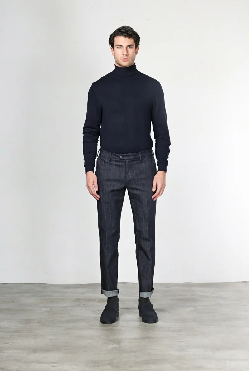 New York pantalon chino homme en denim stretch, regular fit