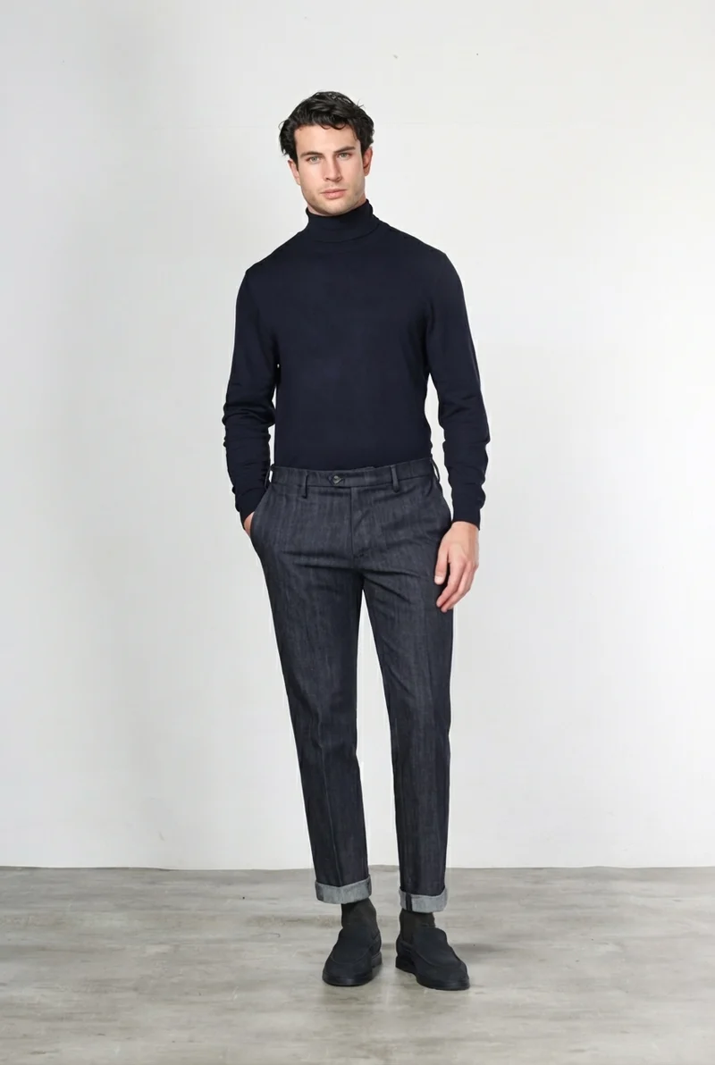 New York pantalon chino homme en denim stretch, regular fit
