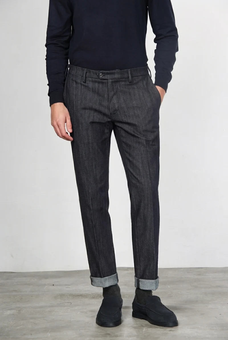 New York pantalon chino homme en denim stretch, regular fit