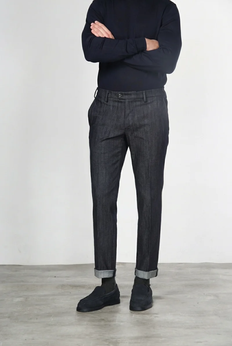 New York pantalon chino homme en denim stretch, regular fit