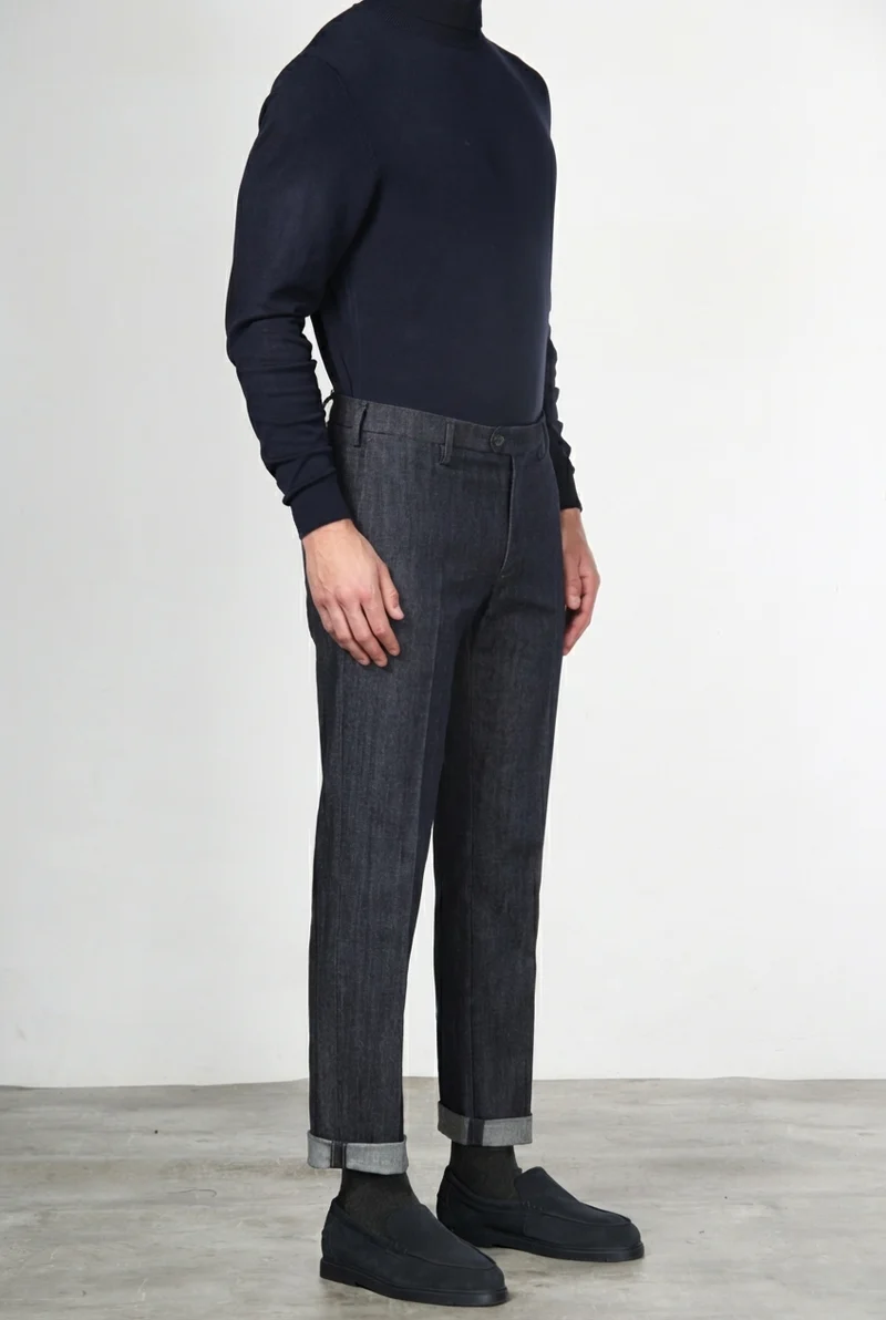 New York pantalon chino homme en denim stretch, regular fit