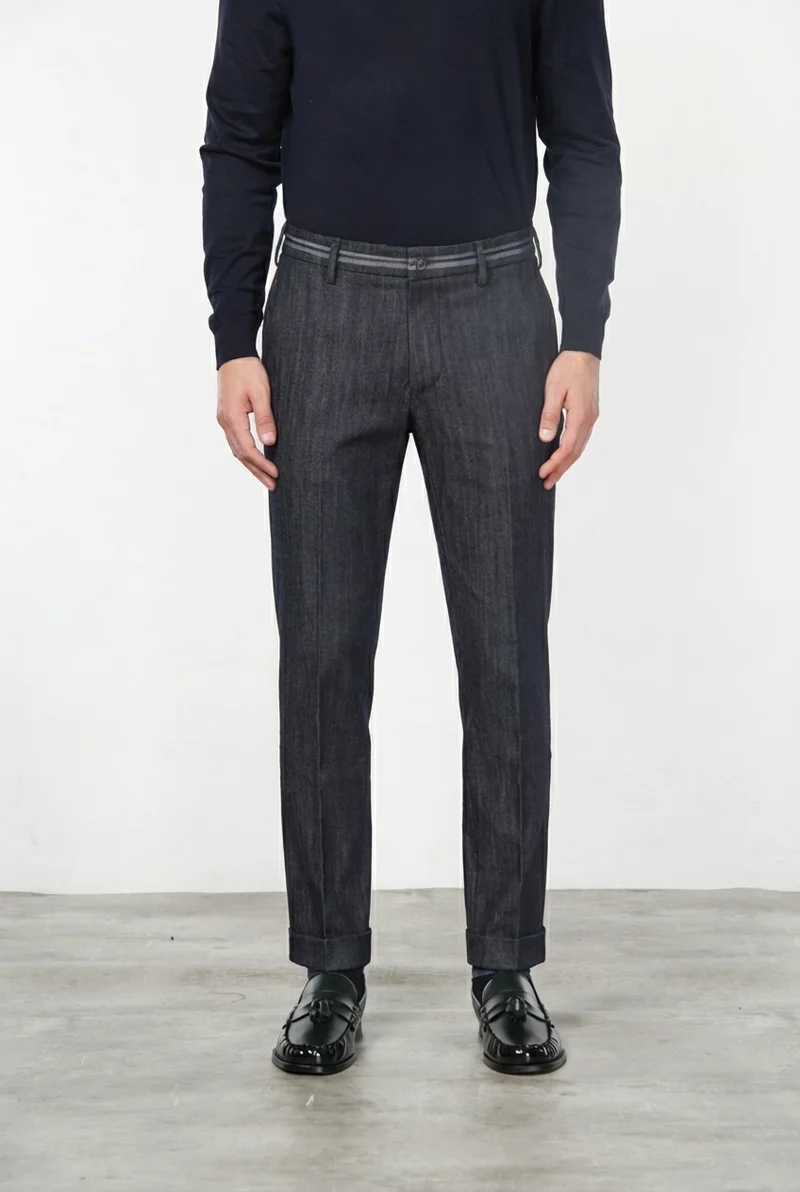 New York Elegance pantalon chino homme en denim stretch, regular fit