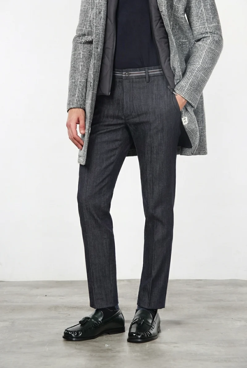 New York Elegance pantalon chino homme en denim stretch, regular fit