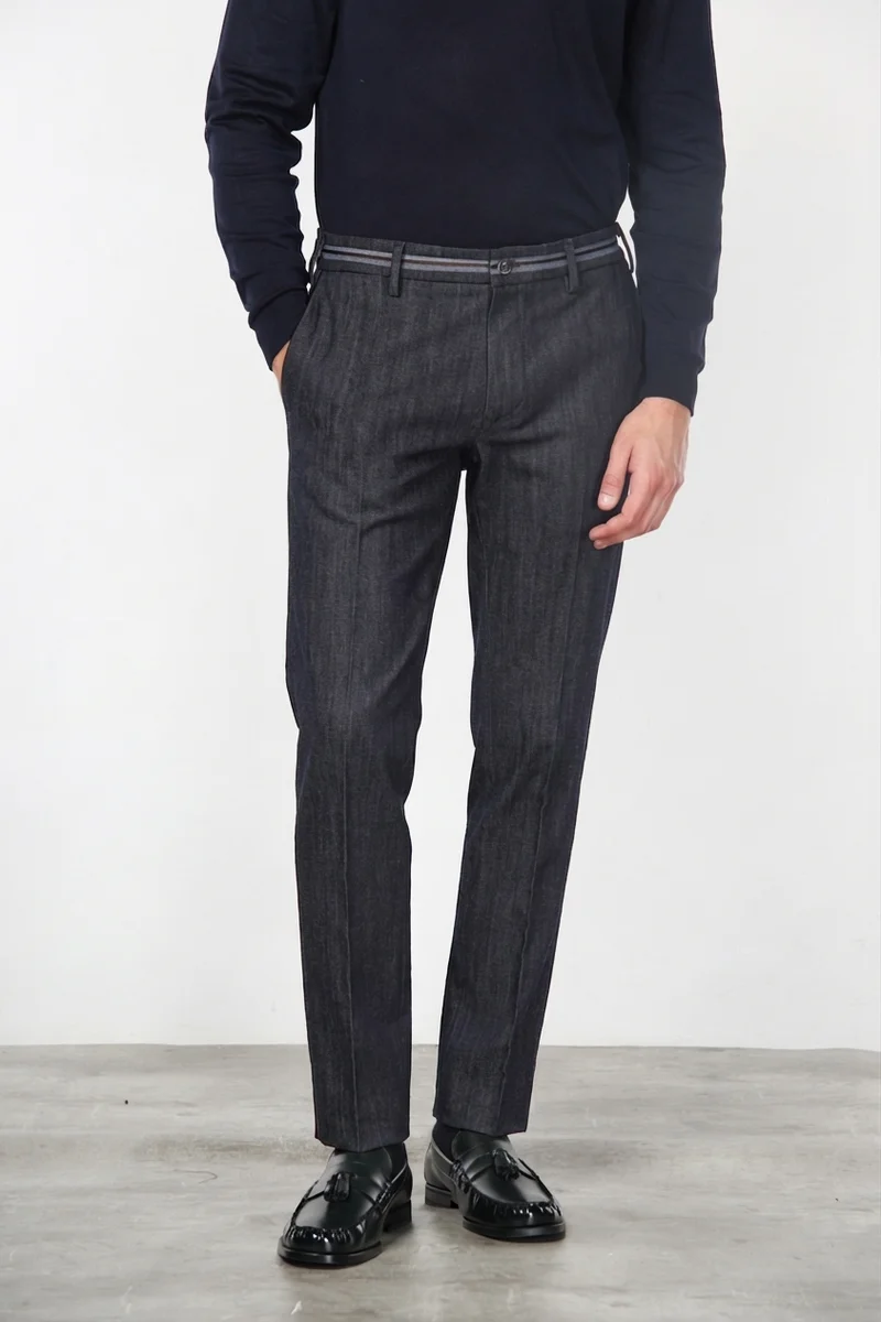 New York Elegance pantalon chino homme en denim stretch, regular fit