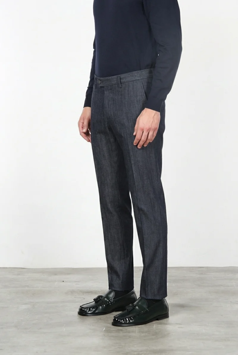 New York Elegance pantalon chino homme en denim stretch, regular fit