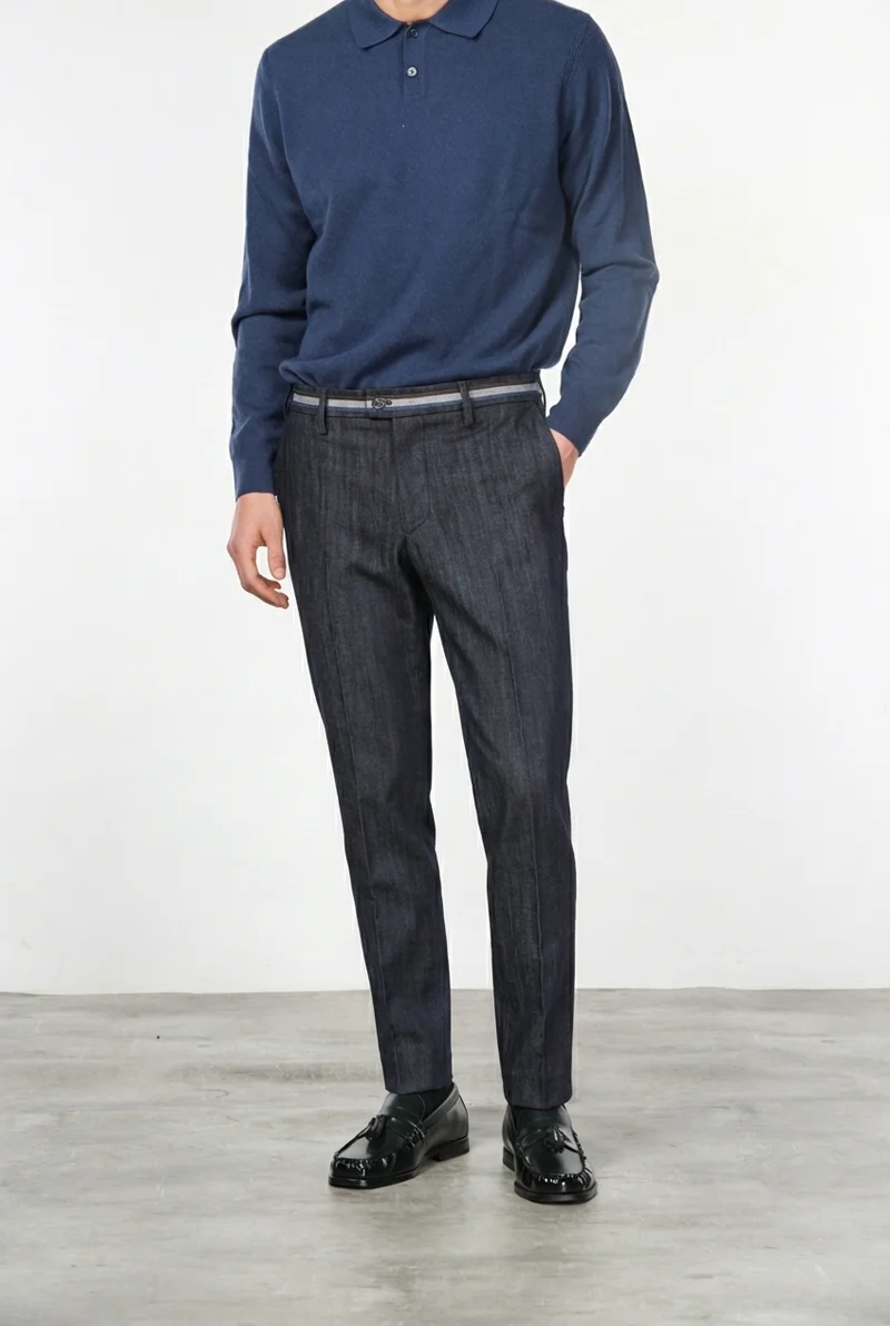 New York Winter pantalon chino homme en denim stretch, regular fit