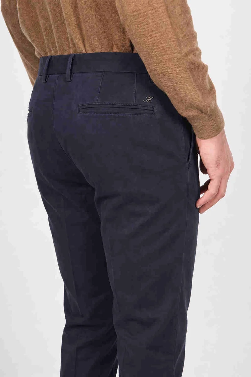 Torino Flex pantalon chino homme en satin, slim fit ①
