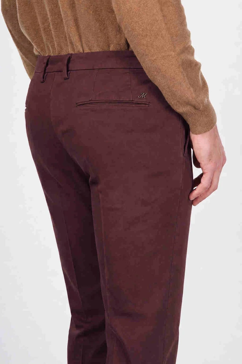 Torino Flex pantalon chino homme en satin, slim fit ①