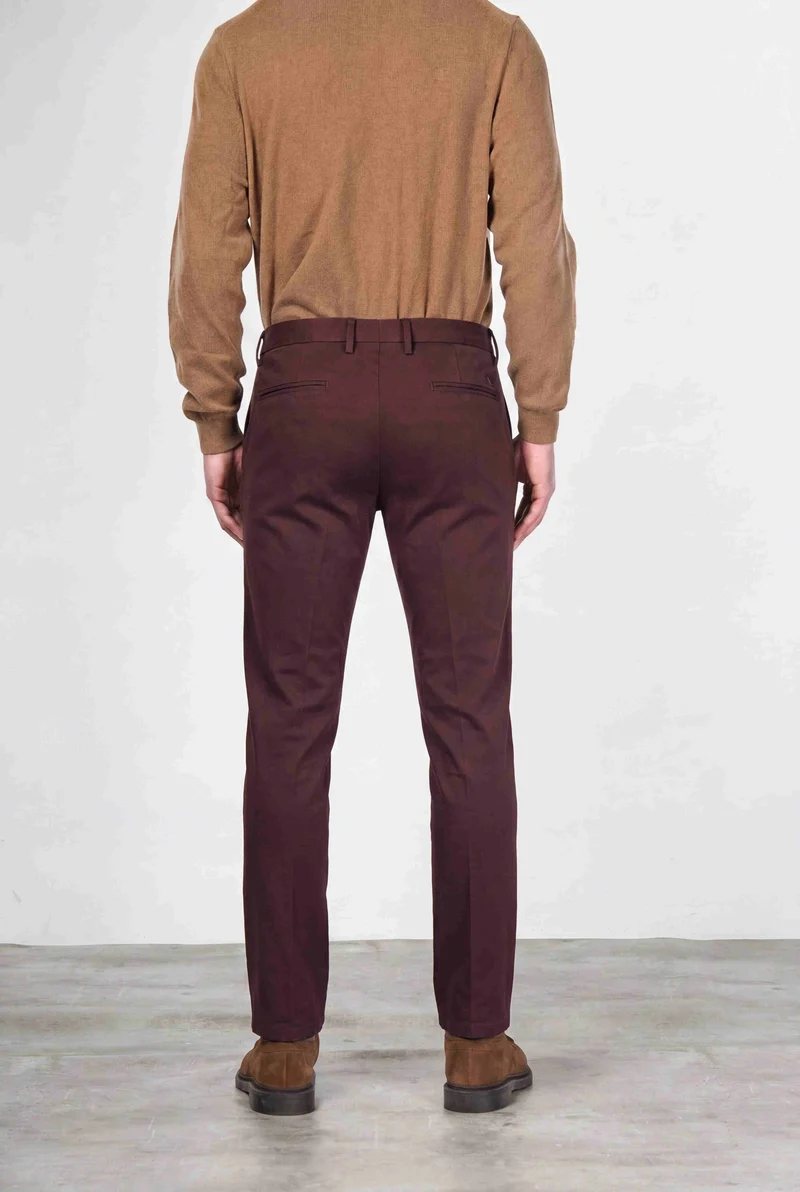 Torino Flex pantalon chino homme en satin, slim fit ①