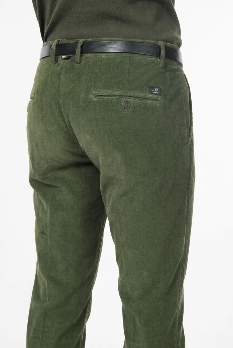Torino pantalon chino homme en velours côtelé 1000 raies, slim fit ①