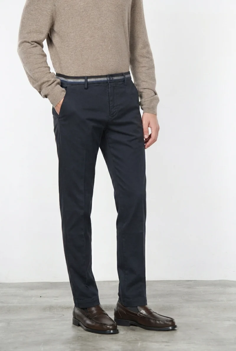 Torino Winter pantalon chino homme en gabardine stretch, slim fit