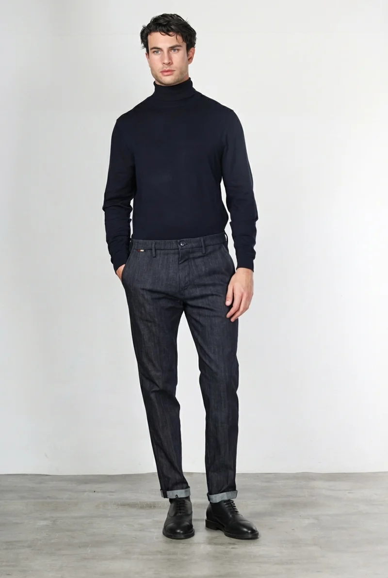 Osaka pantalon chino homme en denim stretch, carrot fit