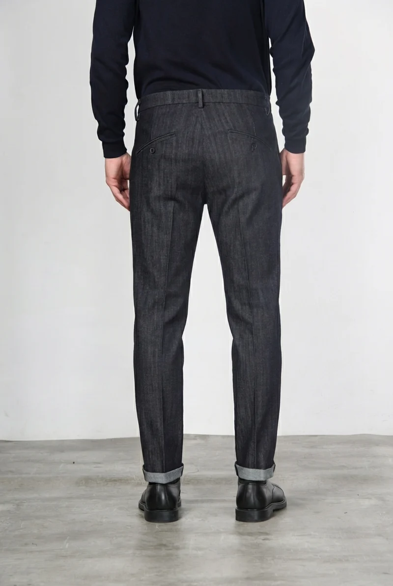Osaka pantalon chino homme en denim stretch, carrot fit