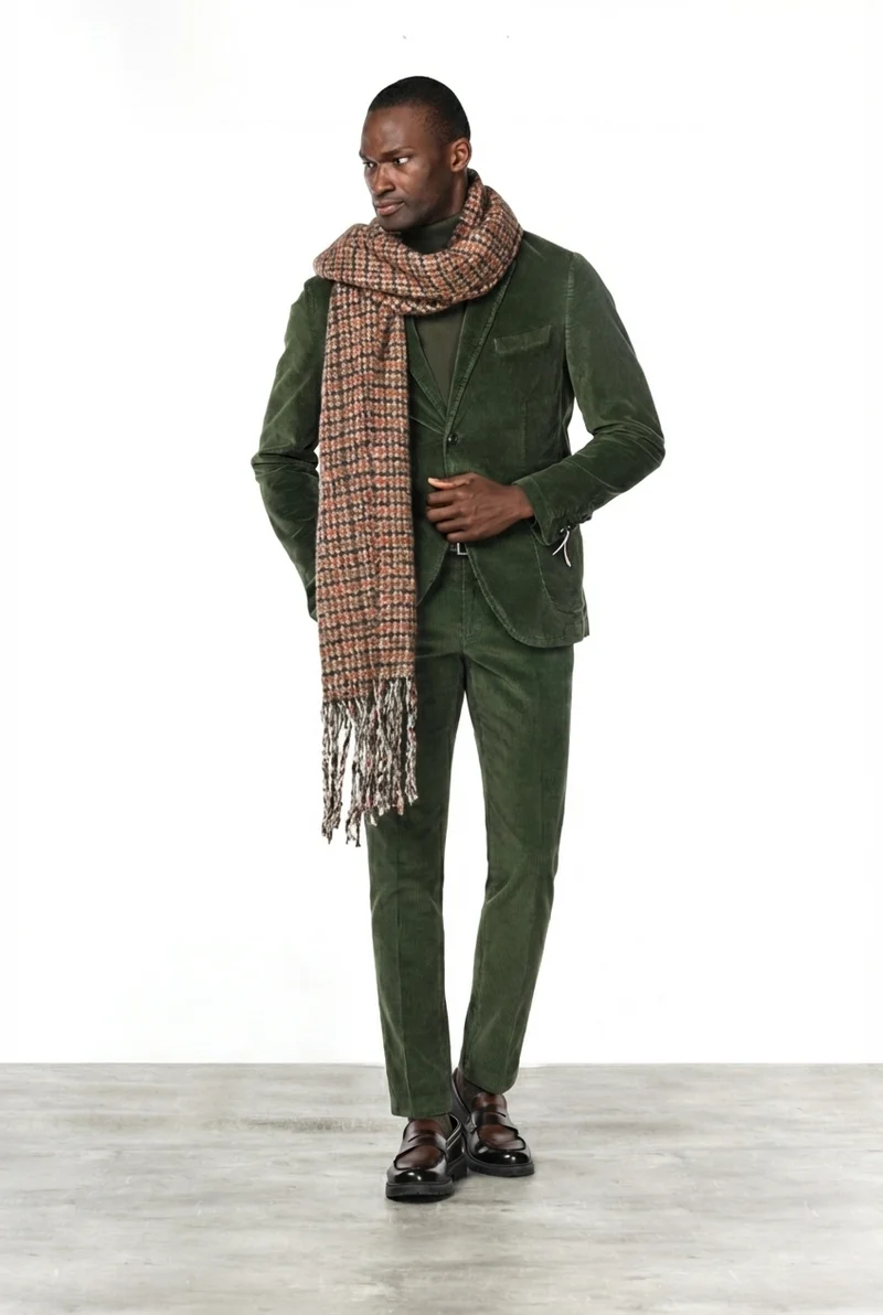 Milano pantalon chino homme en velours côtelé 500 raies, extra slim fit ①
