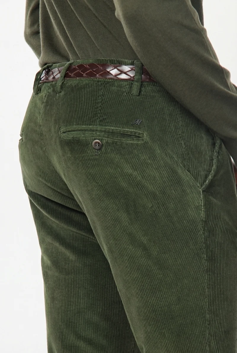Milano pantalon chino homme en velours côtelé 500 raies, extra slim fit ①