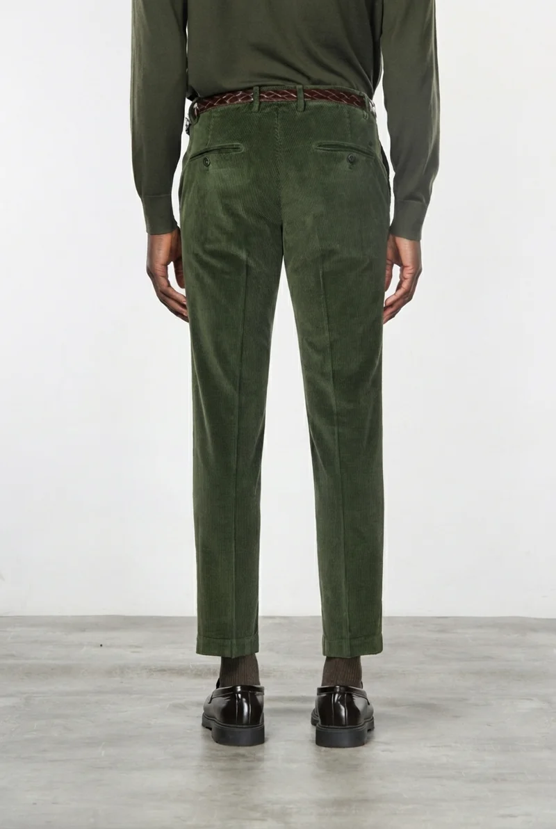 Milano pantalon chino homme en velours côtelé 500 raies, extra slim fit ①