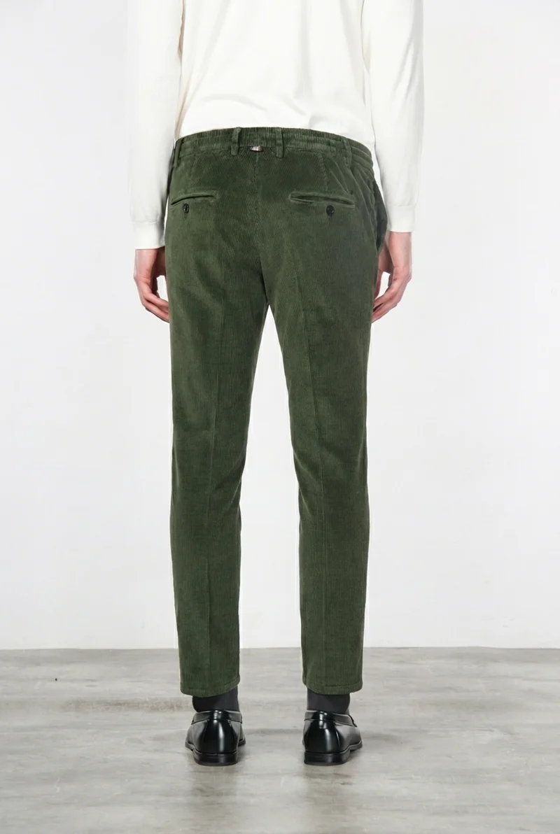 Milano Jogger pantalon chino homme en velours côtelé 500 raies, extra slim fit