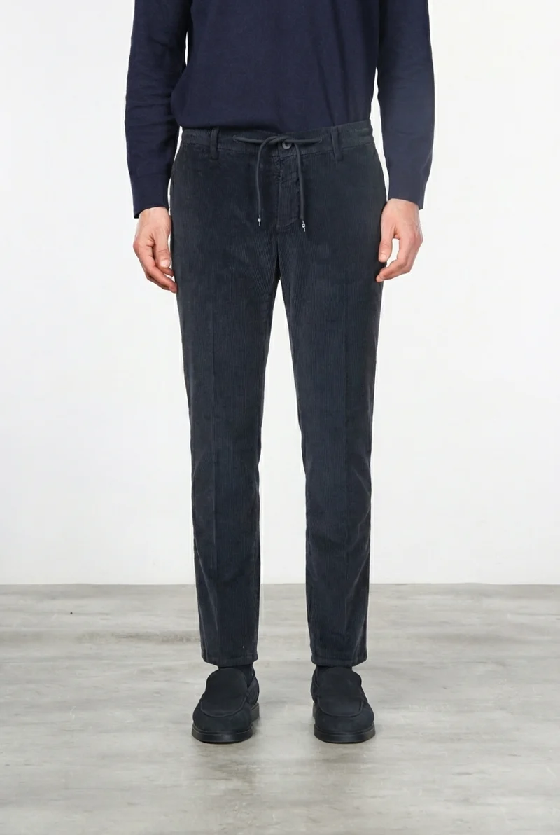 Milano Jogger pantalon chino homme en velours côtelé 500 raies, extra slim fit