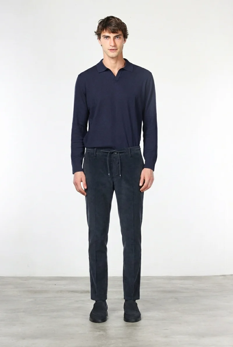 Milano Jogger pantalon chino homme en velours côtelé 500 raies, extra slim fit