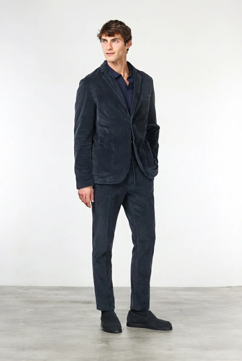 Milano Jogger pantalon chino homme en velours côtelé 500 raies, extra slim fit