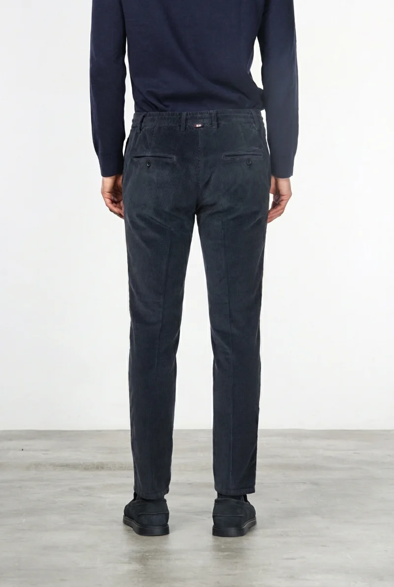 Milano Jogger pantalon chino homme en velours côtelé 500 raies, extra slim fit