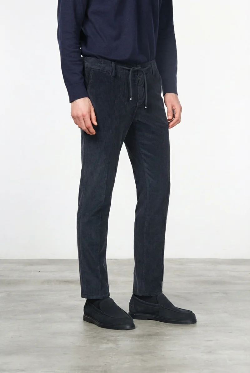 Milano Jogger pantalon chino homme en velours côtelé 500 raies, extra slim fit