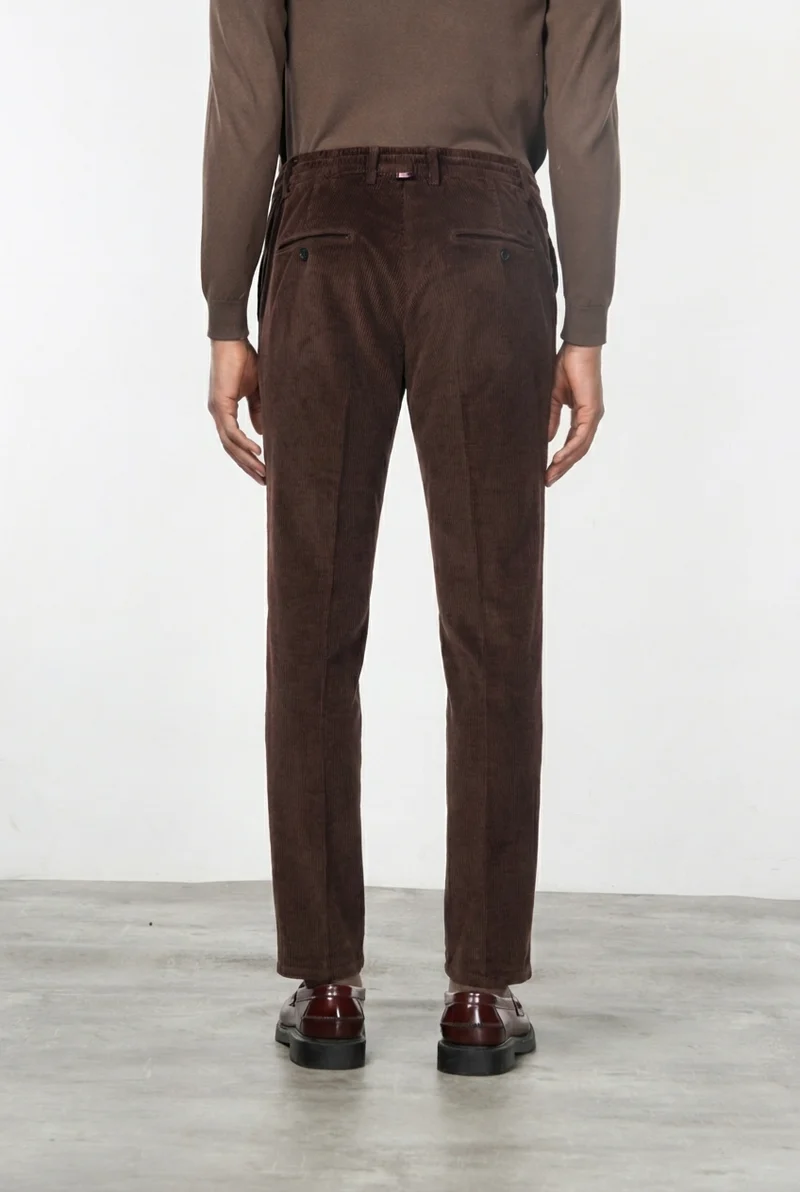 Milano Jogger pantalon chino homme en velours côtelé 500 raies, extra slim fit