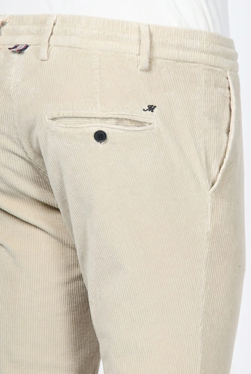 Milano Jogger pantalon chino homme en velours côtelé 500 raies, extra slim fit
