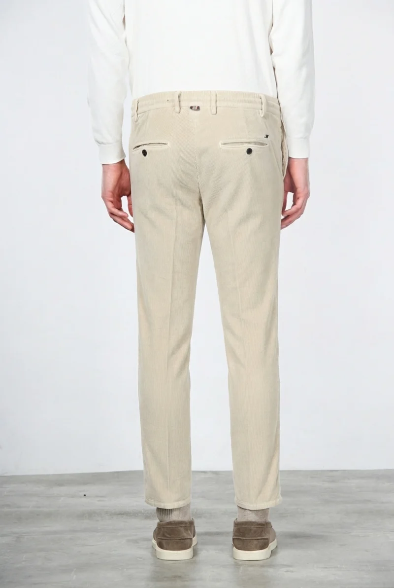 Milano Jogger pantalon chino homme en velours côtelé 500 raies, extra slim fit