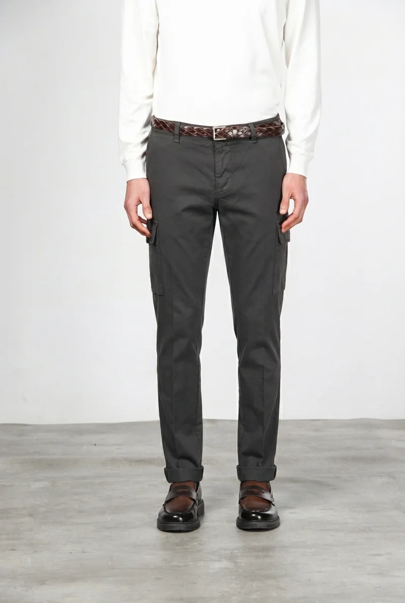 Chile pantalon cargo homme en coton stretch à armure diagonale, regular fit