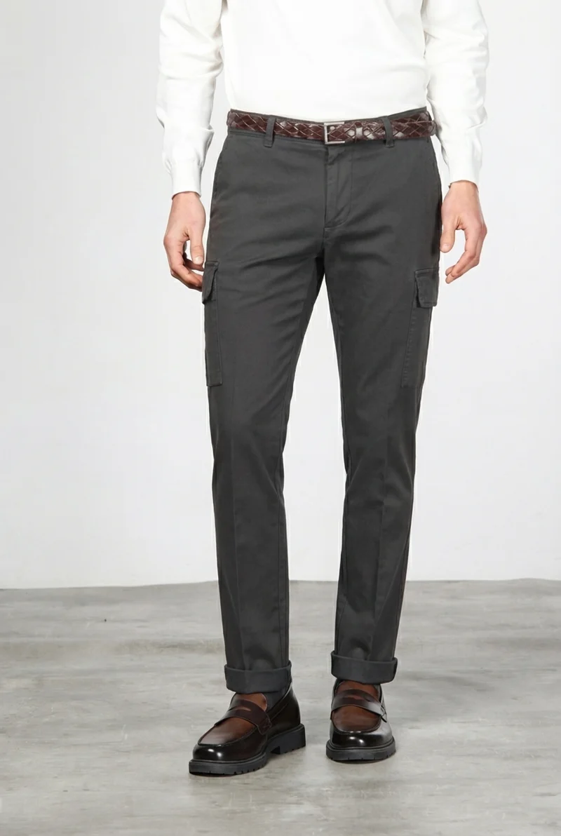 Chile pantalon cargo homme en coton stretch à armure diagonale, regular fit