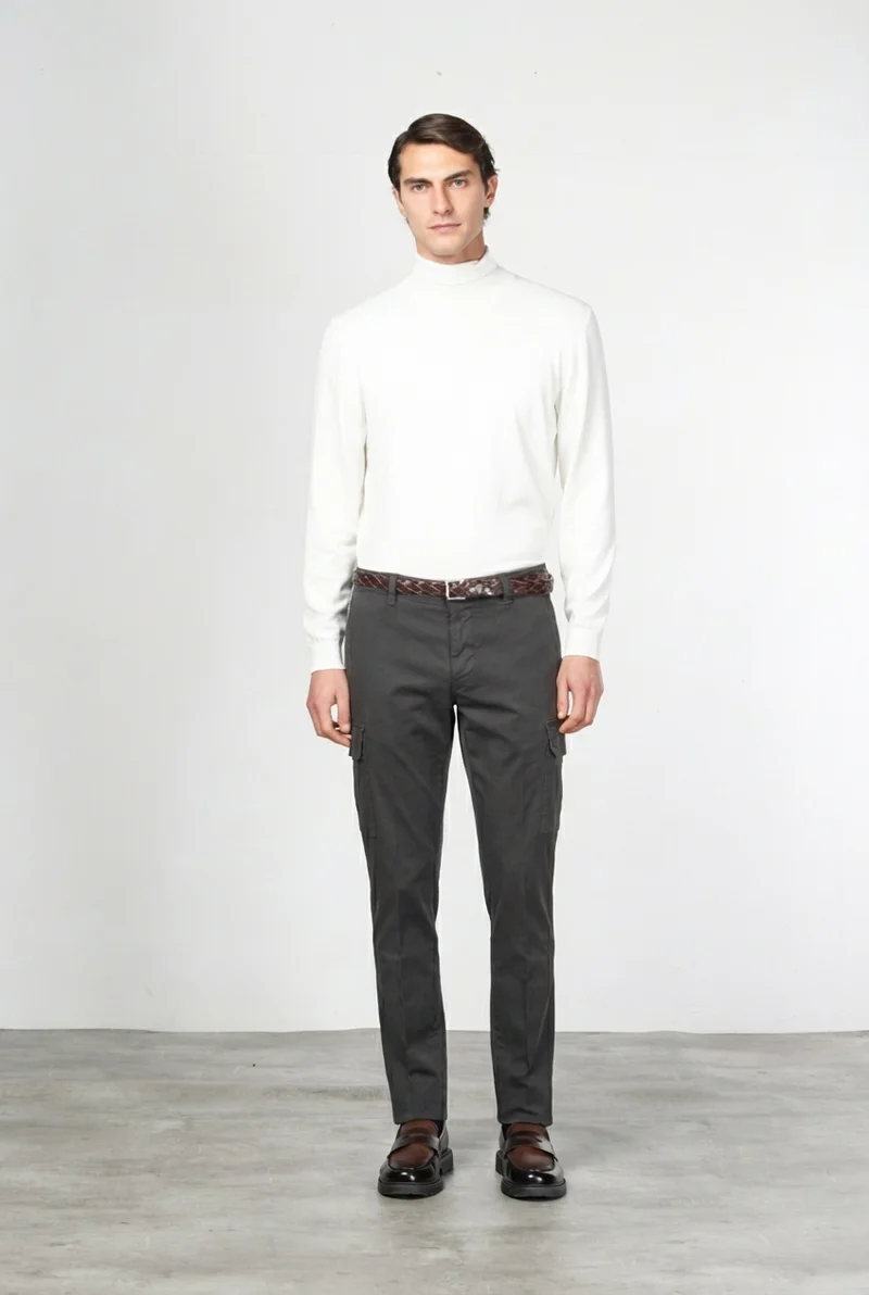 Chile pantalon cargo homme en coton stretch à armure diagonale, regular fit