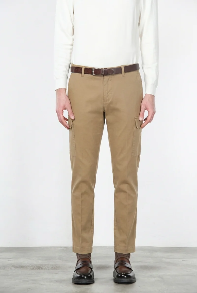 Chile pantalon cargo homme en coton stretch à armure diagonale, regular fit