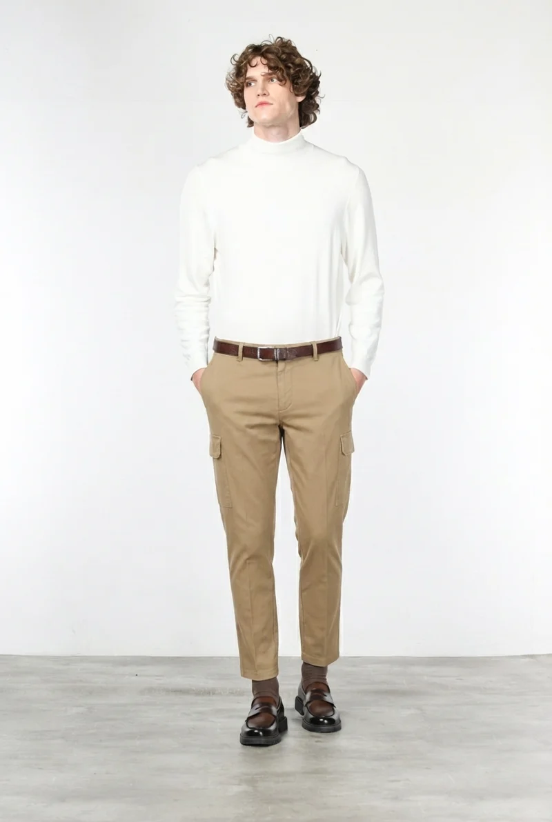 Chile pantalon cargo homme en coton stretch à armure diagonale, regular fit