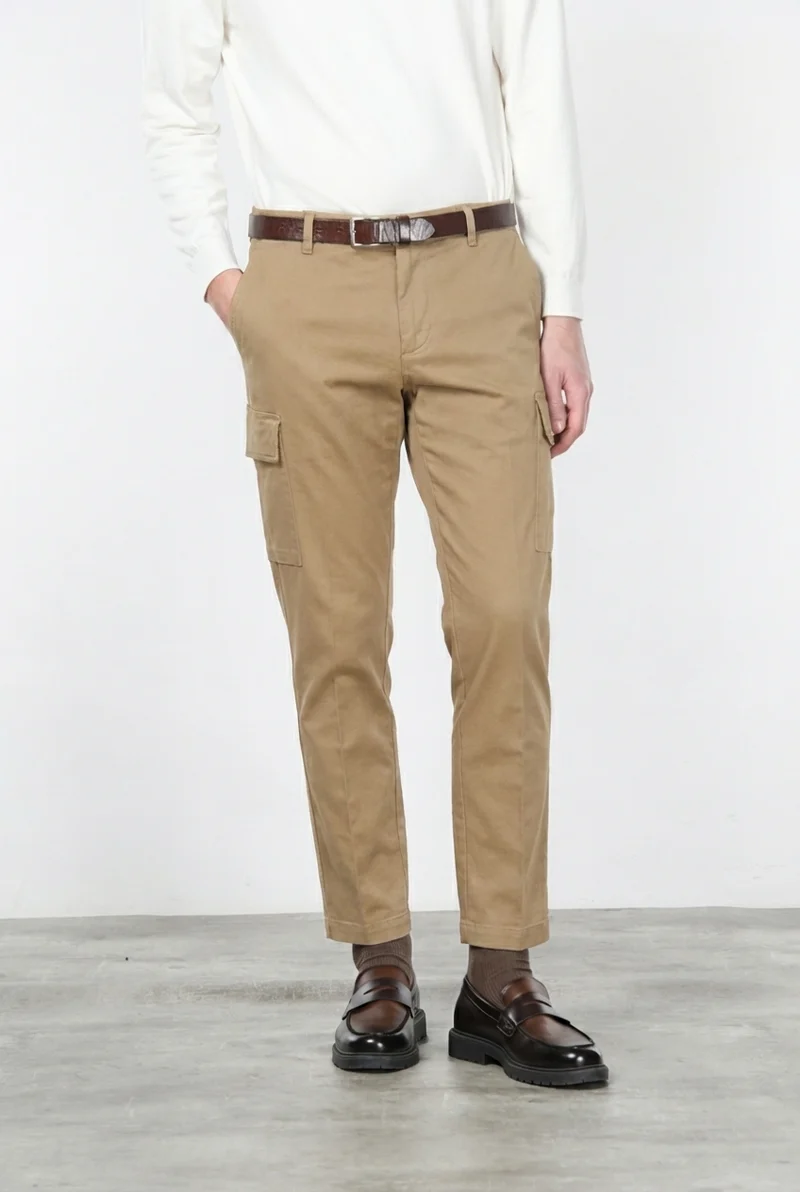 Chile pantalon cargo homme en coton stretch à armure diagonale, regular fit