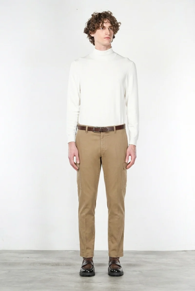 Chile pantalon cargo homme en coton stretch à armure diagonale, regular fit