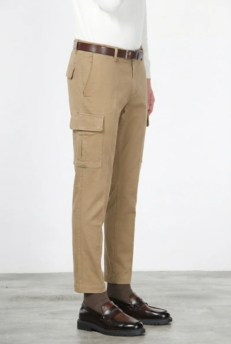 Chile pantalon cargo homme en coton stretch à armure diagonale, regular fit