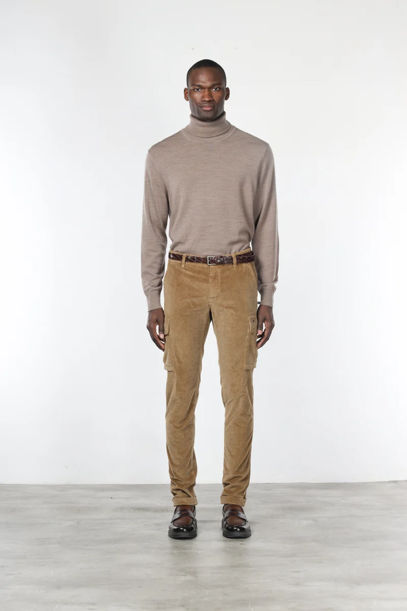 Chile pantalon cargo homme en velours côtelé 500 raies, extra slim fit ①