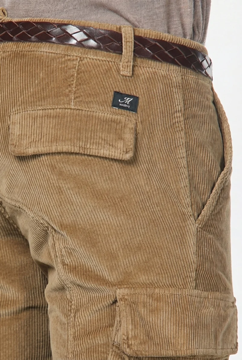 Chile pantalon cargo homme en velours côtelé 500 raies, extra slim fit ①